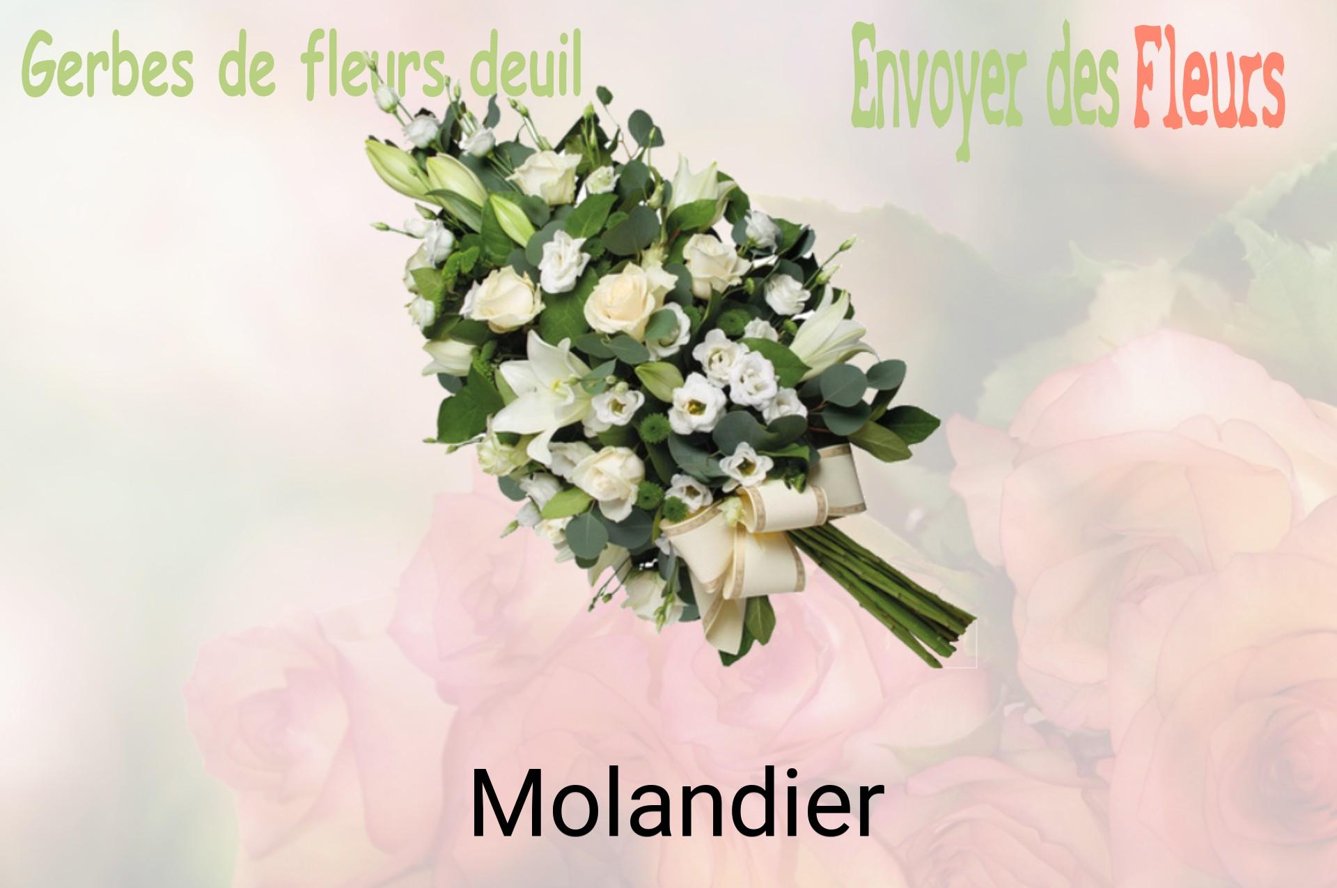 Gerbe de fleurs de deuil livrée à Molandier